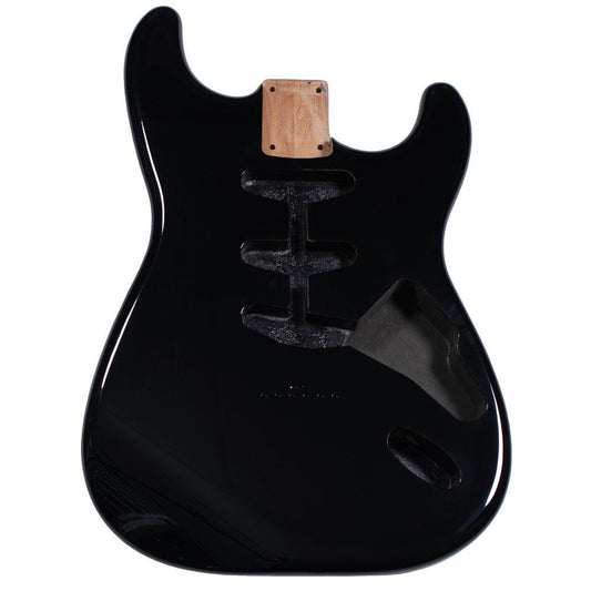 B Stock Black Gloss Hardtail Stratocaster Compatible Body