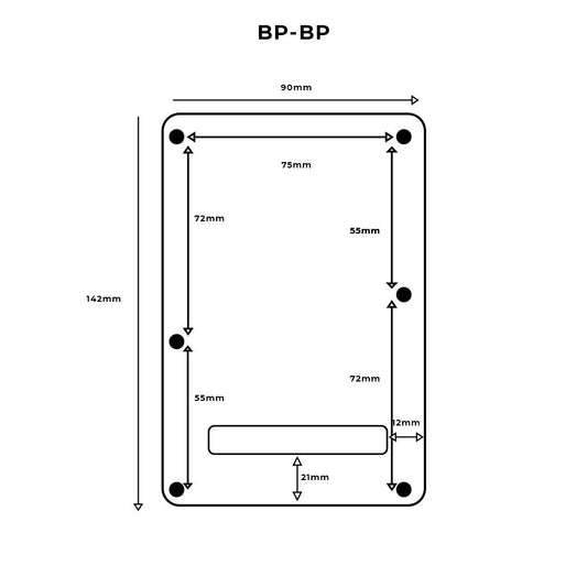 Stratocaster Compatible Tremolo Cover/Back Plate - Black 3-ply