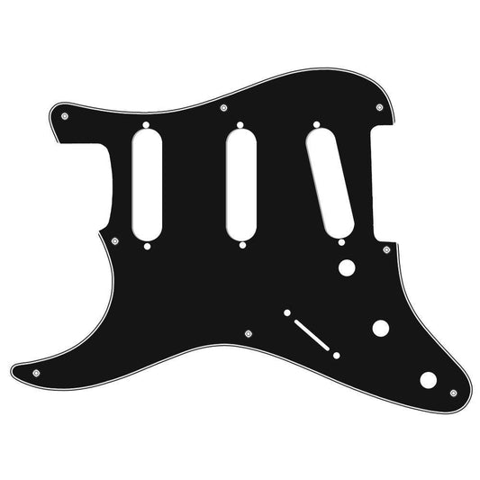 Left Handed 8-Hole Stratocaster Compatible Scratchplate  - Black 3-ply