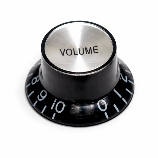 Top Hat Volume/Tone Knobs Black/Silver for Gibson/Epiphone