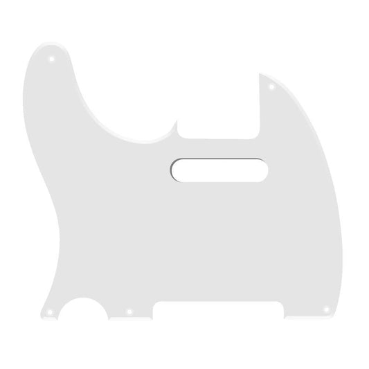 Left Handed 5-Hole Telecaster Compatible Scratchplate - White 1-ply