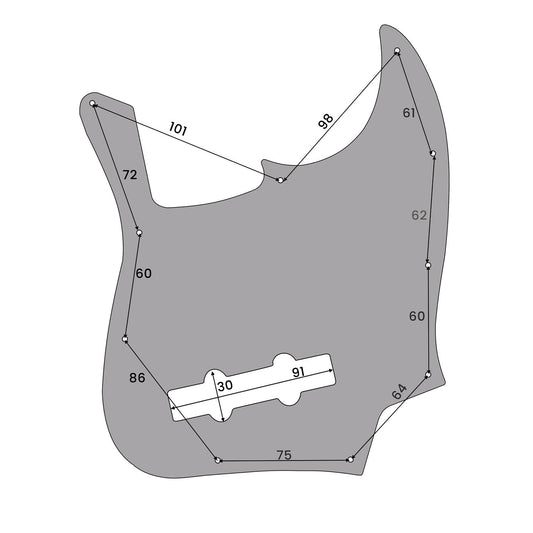 Jazz Bass Compatible Scratchplate - Black 3-ply