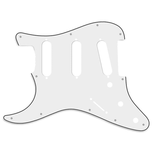 Left Handed 11-Hole Stratocaster Compatible Scratchplate White 3-ply