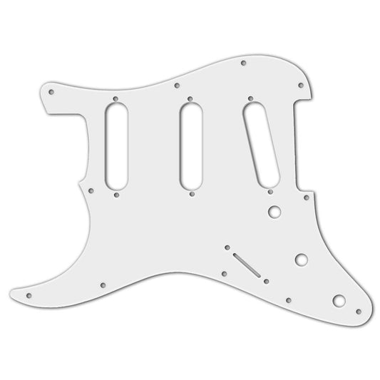 Left Handed 11-Hole Stratocaster Compatible Scratchplate White 1-ply