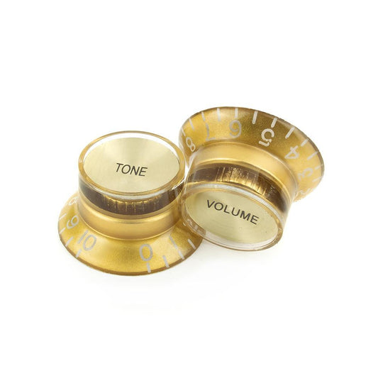 Top Hat Volume/Tone Knobs Gold/Gold for Gibson/Epiphone