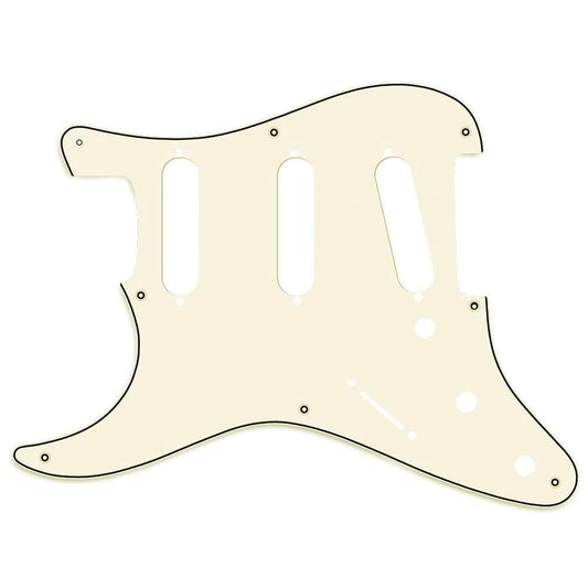 Left Handed 8-Hole Stratocaster Compatible Scratchplate  - Vintage White 3-ply
