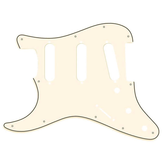 Left Handed 11-Hole Stratocaster Compatible Scratchplate Vintage White 3-ply