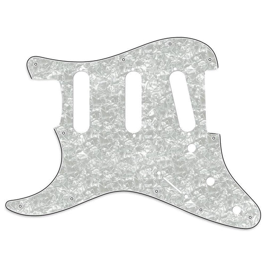 Left Handed 11-Hole Stratocaster Compatible Scratchplate White Pearl 3-ply