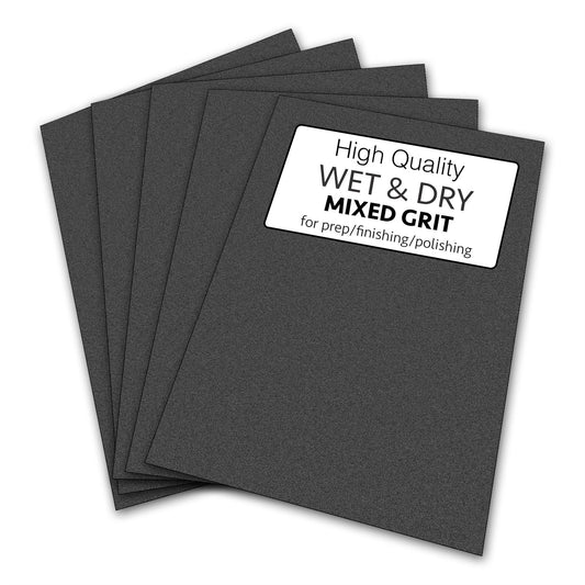 Wet & Dry Sandpaper 10 sheets - Mixed Grit