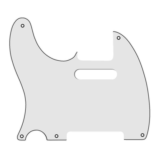 Left Handed 5-Hole Telecaster Compatible Scratchplate - White 3-ply