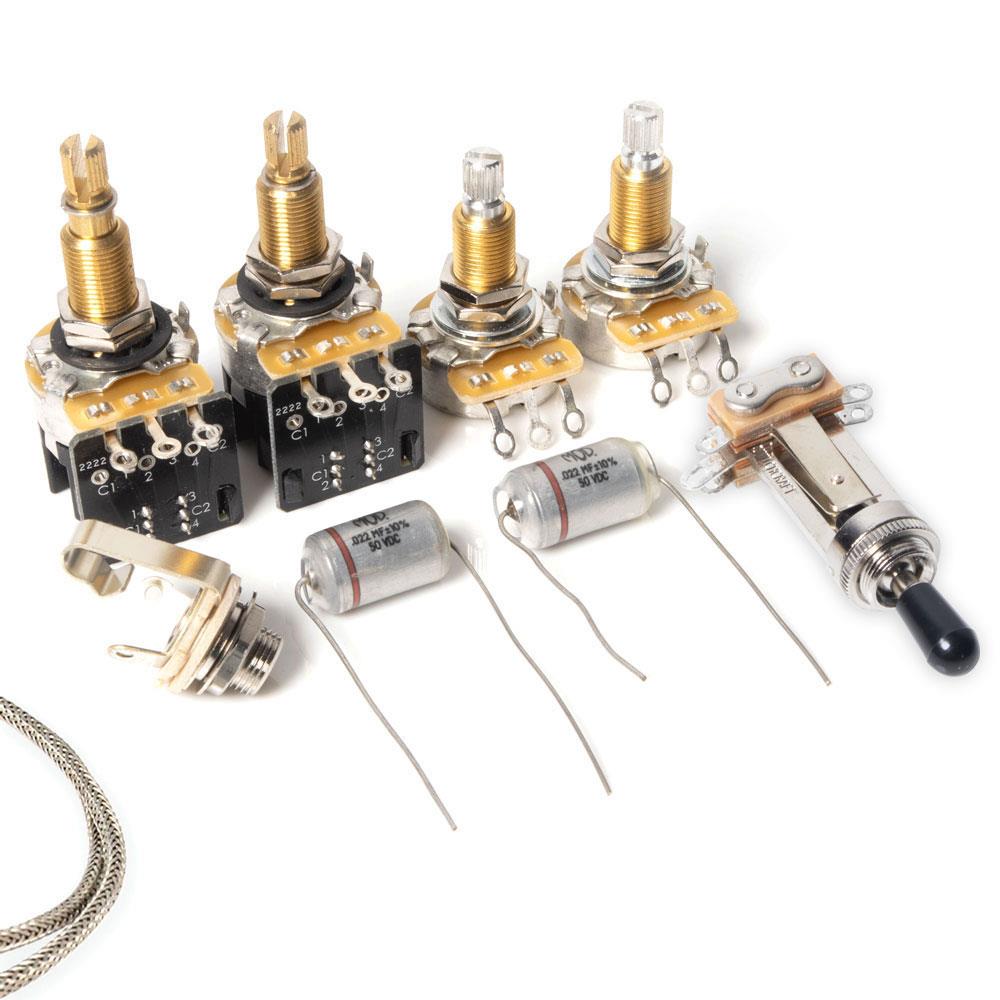 Les Paul Coil Split Wiring Kit - Switchcraft Toggle, Orange Drop Caps