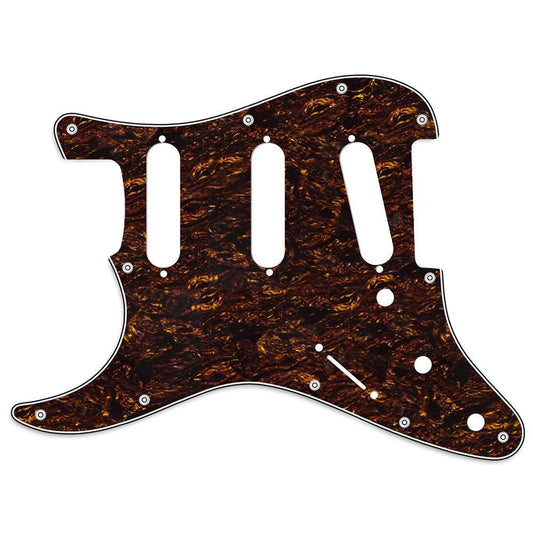 Left Handed 11-Hole Stratocaster Compatible Scratchplate Tortoiseshell 3-ply