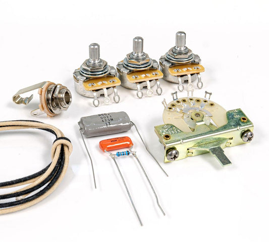 Deluxe Stratocaster Strat Wiring Kit CTS pots, Orange Drops, CRL 5-way Switch