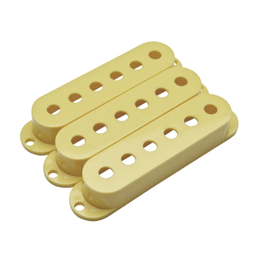 Stratocaster Compatible Single Coil Pickup Cover Set 52mm Pole Spacing Ivory