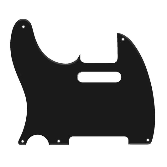 Left Handed 5-Hole Telecaster Compatible Scratchplate - Black 1-ply