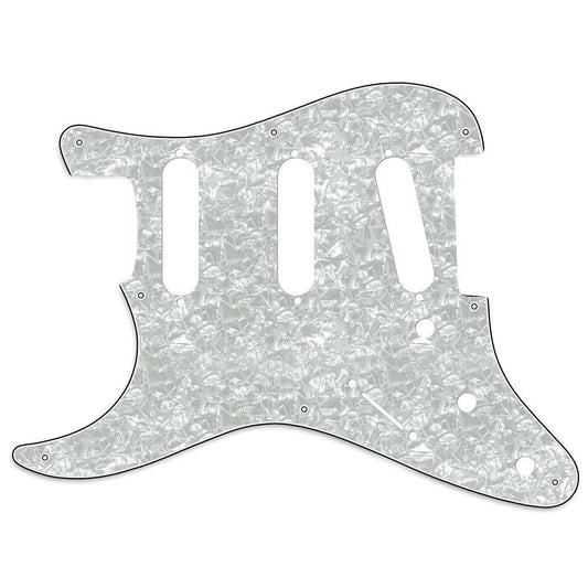 Left Handed 8-Hole Stratocaster Compatible Scratchplate  - White Pearl 3-ply