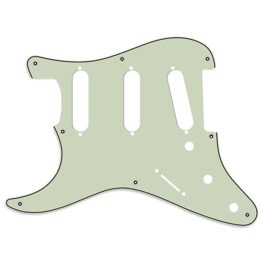 Left Handed 8-Hole Stratocaster Compatible Scratchplate  - Mint Green 3-ply