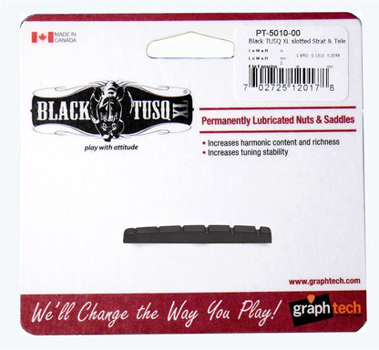 Graphtech Black PT-5010-00 Slotted Tusq XL Nut 44mm Flat Bottom for Stratocaster / Telecaster etc..