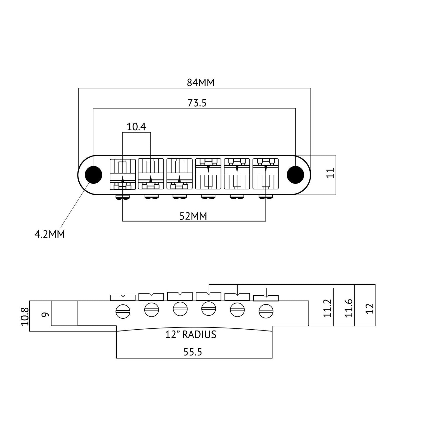 ABR-1 Style Tune-o-matic Bridge to fit Gibson Les Paul SG ES Dot