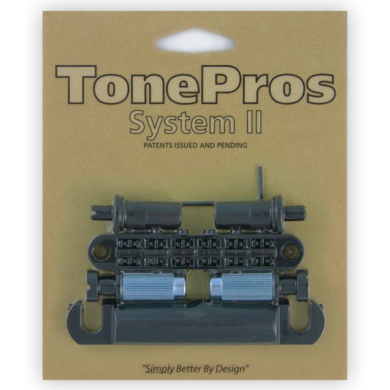 Tonepros LPM02 Metric Tune-O-Matic/Tailpiece set - Black