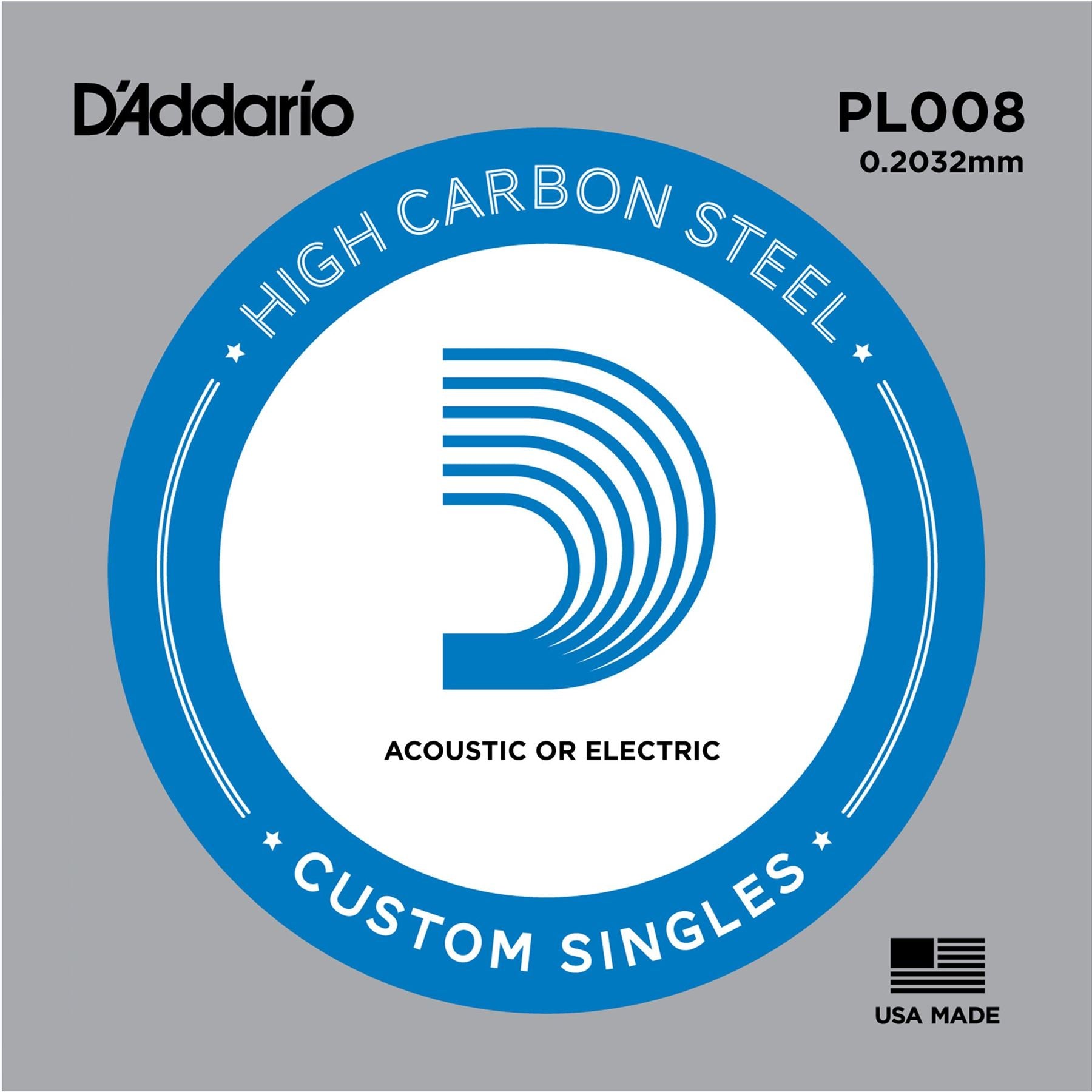 Daddario PL008 Plain Steel Guitar Single String .008 Northwest