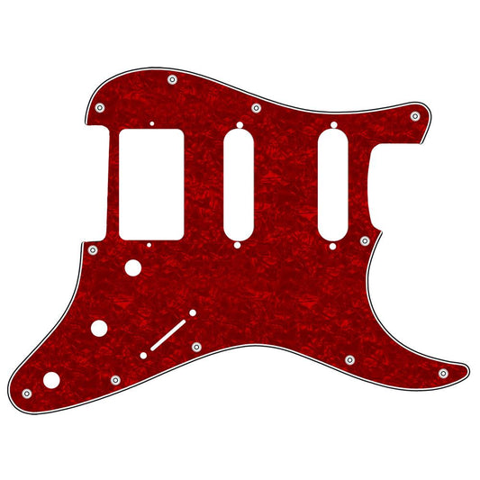 HSS Stratocaster Compatible Scratchplate Pickguard - Red Pearl 3-ply