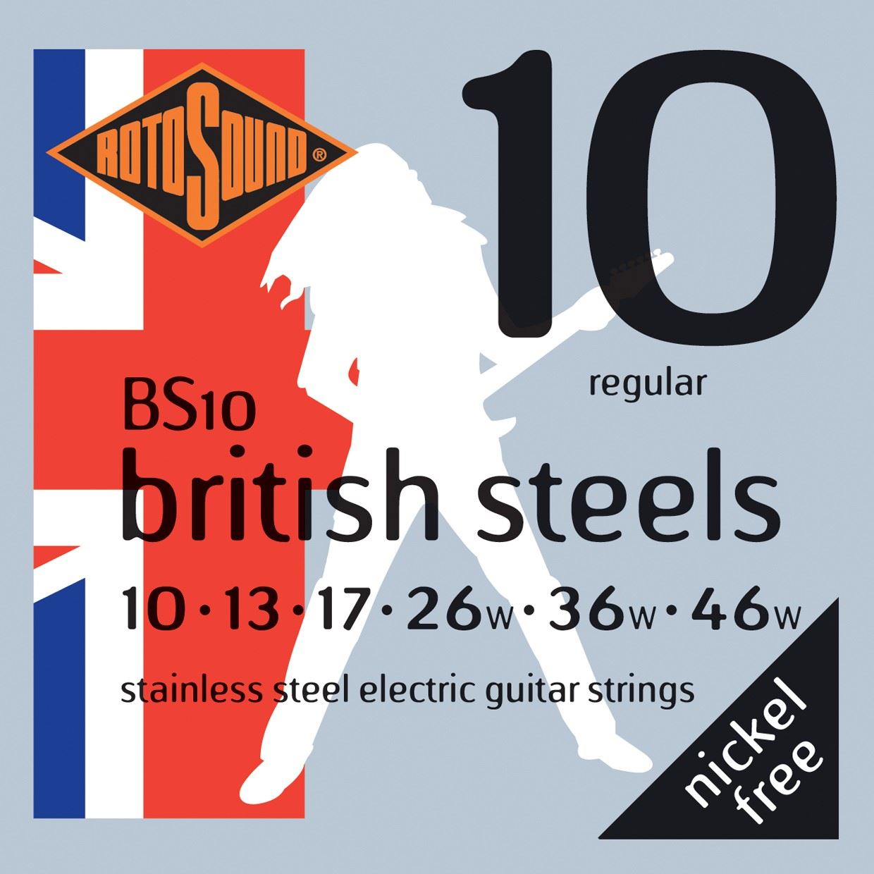 Rotosound BS10 British Steels Electric Guitar Strings Gauge 10-46