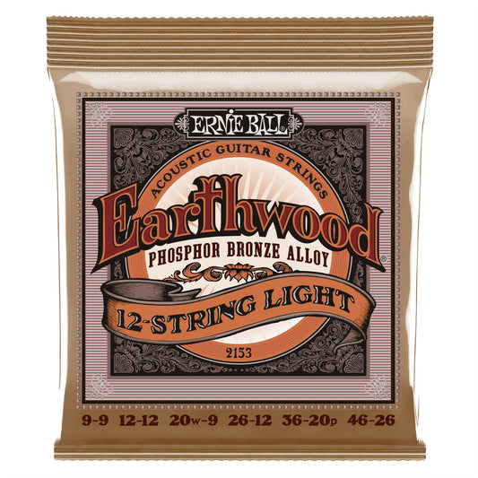 Ernie Ball Earthwood Phosphor Bronze 12 String Acoustic Guitar Strings - Light