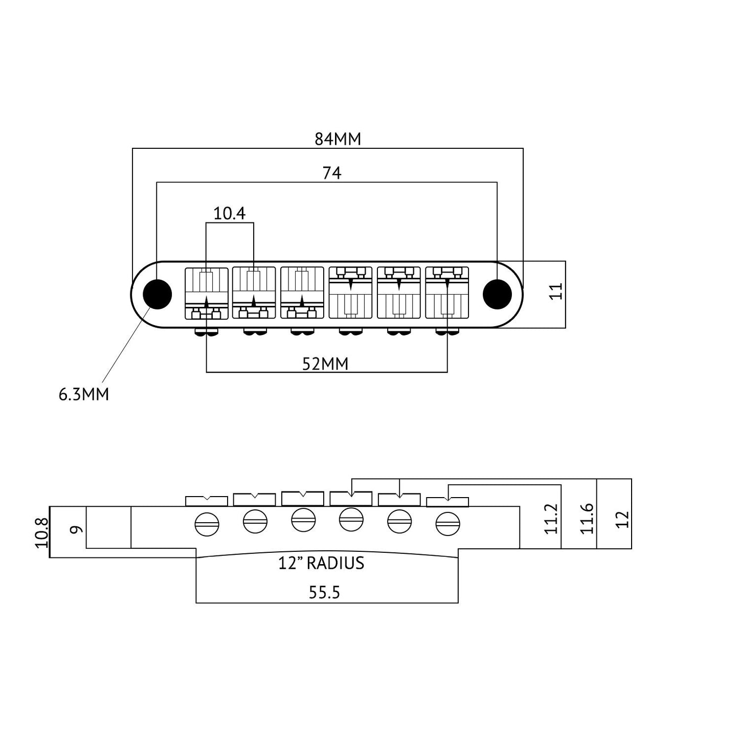 ABR-1 Style Tune-o-matic Bridge to fit Epiphone Les Paul SG ES Dot