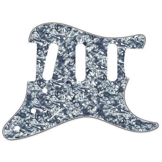 8-Hole Stratocaster Compatible Scratchplate Pickguard SSS - Black Pearl 3-ply