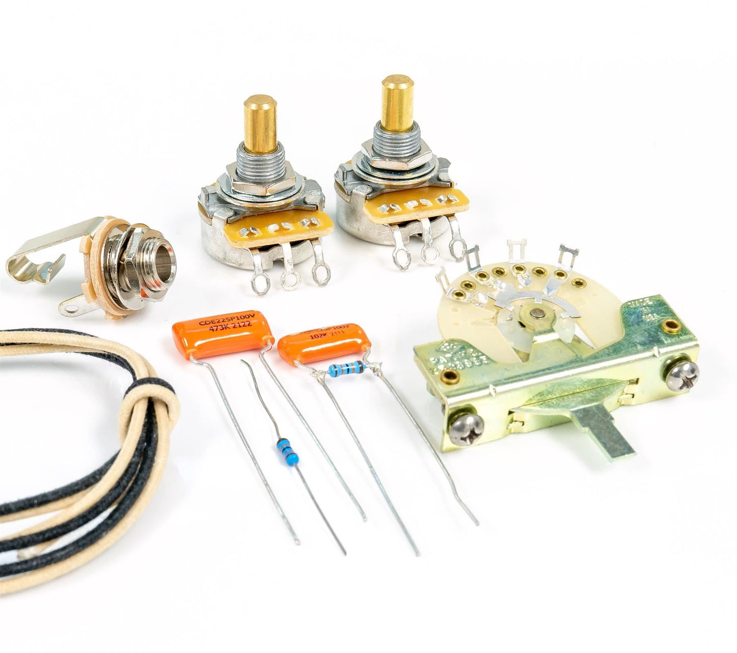 Telecaster HS Wiring Kit CTS pots, Orange Drops, CRL 3-Way Switch