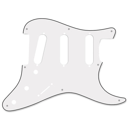 8-Hole Stratocaster Compatible Scratchplate Pickguard SSS - White 3-ply