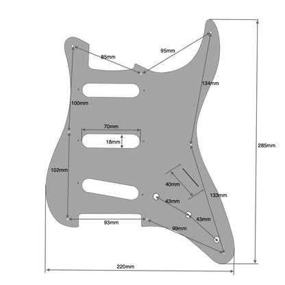 8-Hole Stratocaster Compatible Scratchplate Pickguard SSS - White Pearl 3-ply
