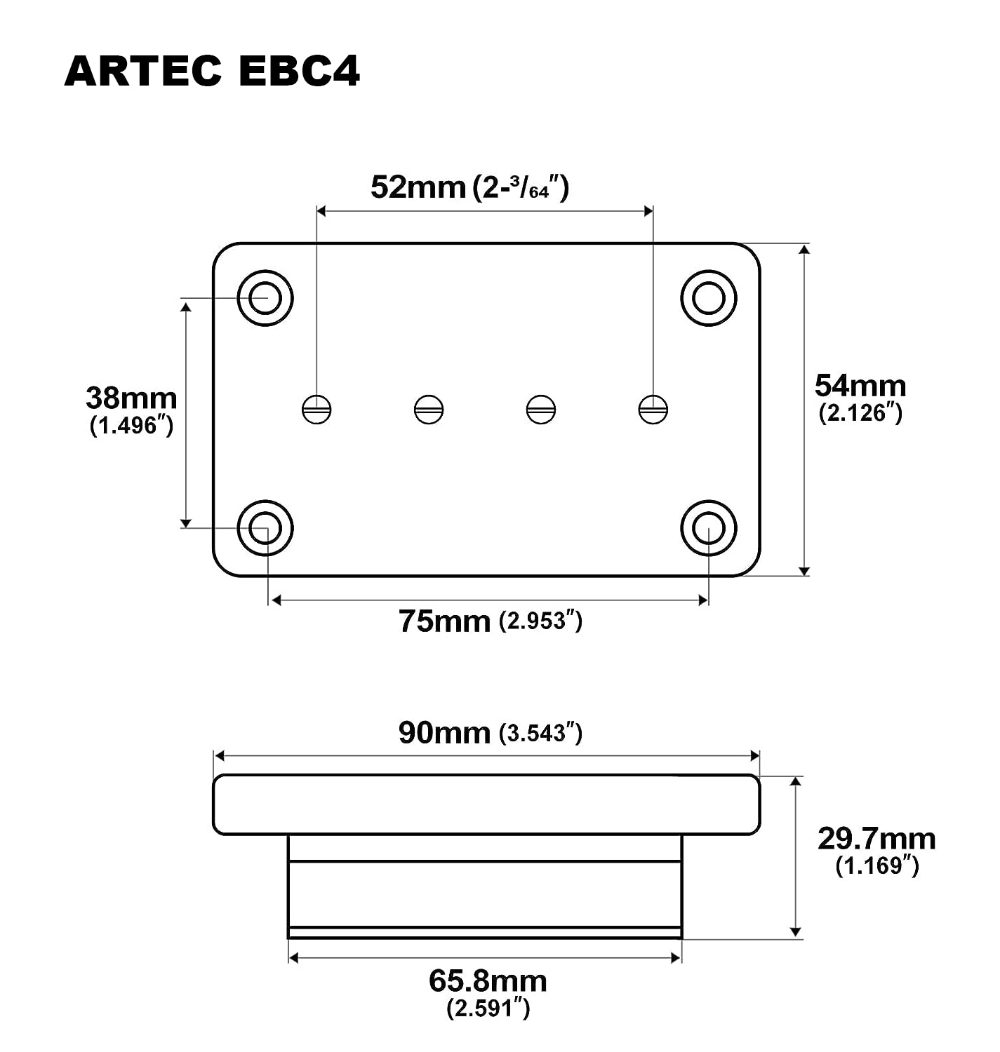 Artec EBC4 Mudbucker Pickup for SG Bass Guitars