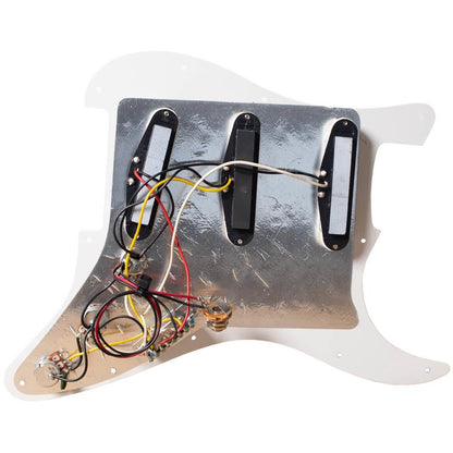 Pre-Wired Left Hand SSS Stratocaster Compatible Scratchplate White