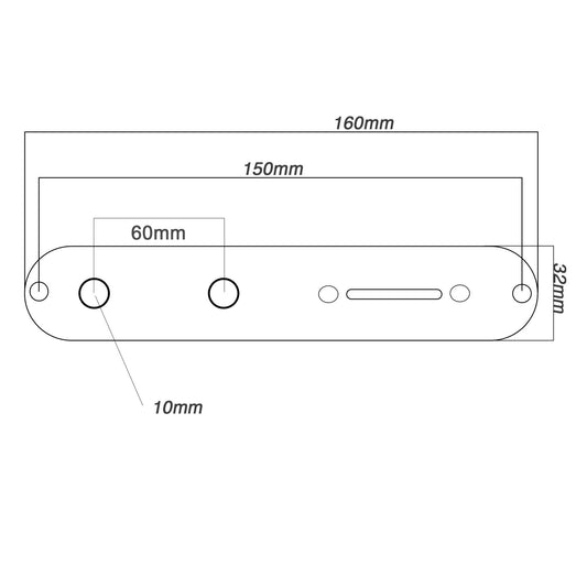 Gotoh Relic Telecaster Compatible Control Plate - Chrome