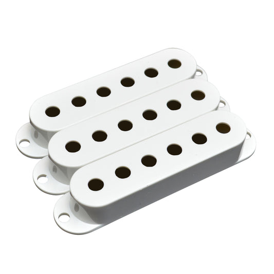 Stratocaster Compatible Single Coil Pickup Cover Set 52mm Pole Spacing White