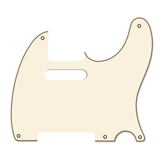 5-Hole Telecaster Compatible Scratchplate - Vintage White 3-ply
