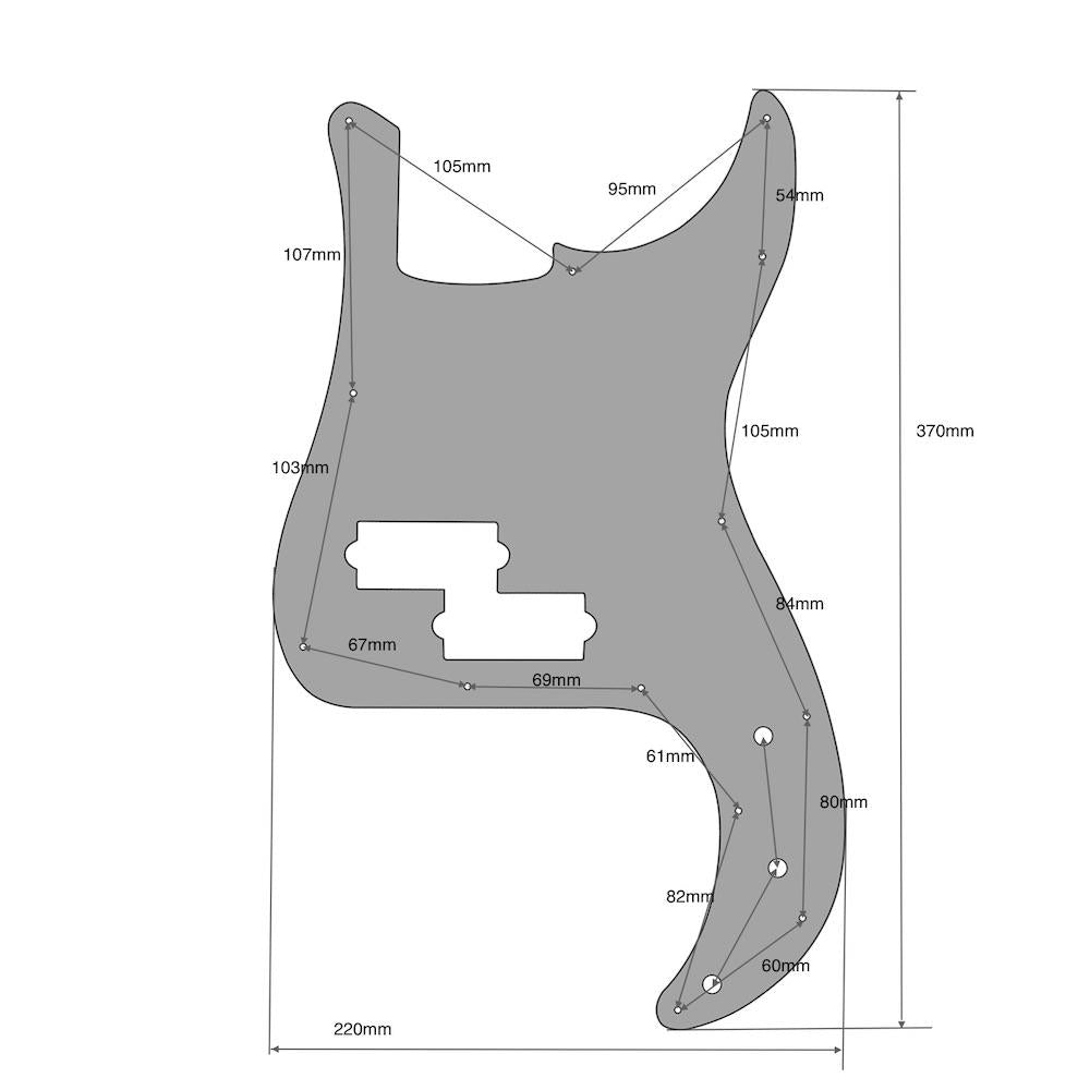 Precision Bass Compatible Scratchplate - Tortoiseshell 3-ply