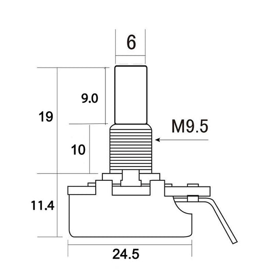 Fender Original Tone Volume Pot 500k - Solid Shaft