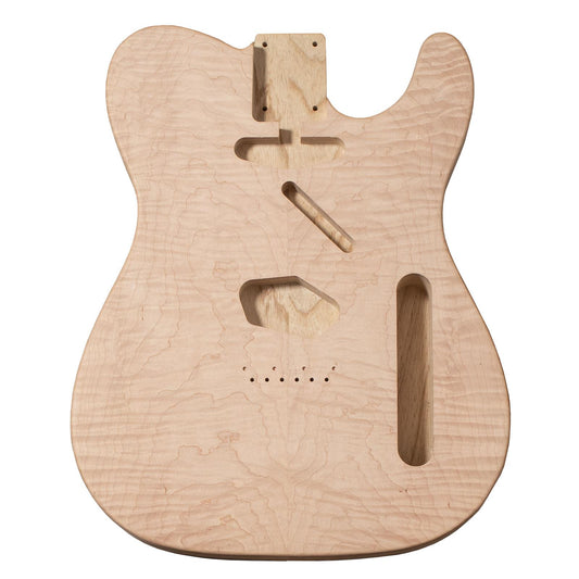 1950's Style Unfinished Quilted Maple Telecaster Compatible Body