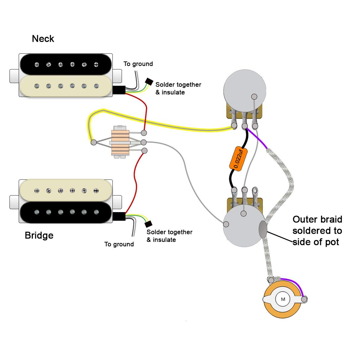 Les Paul Special II Wiring Kit  CTS pots, Orange Drops, Switchcraft Switch