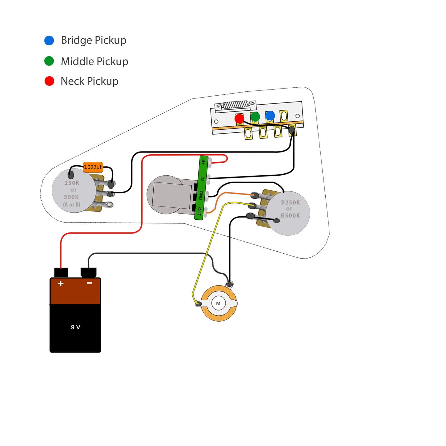 Artec 5 Way Distortion Driver on Board Circuit for Electric Guitars