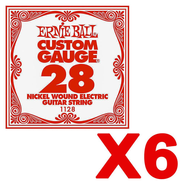 Ernie Ball 6 Pack of Single Gauge Ball End Strings for Electric Acoust ...