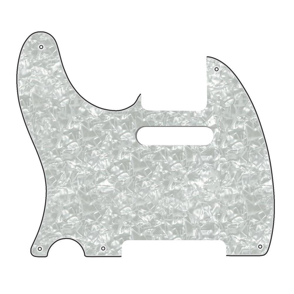 Left Handed 5-Hole Telecaster Compatible Scratchplate - White Pearl 3-ply