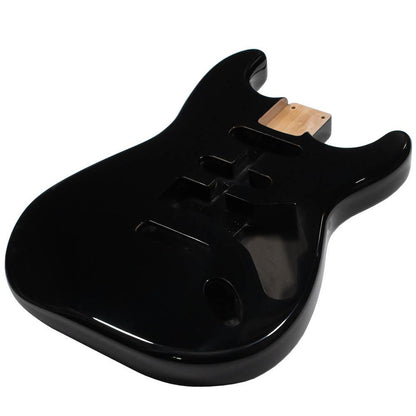 Black Gloss HSS Stratocaster Electric Guitar Body - 2 Piece American Alder