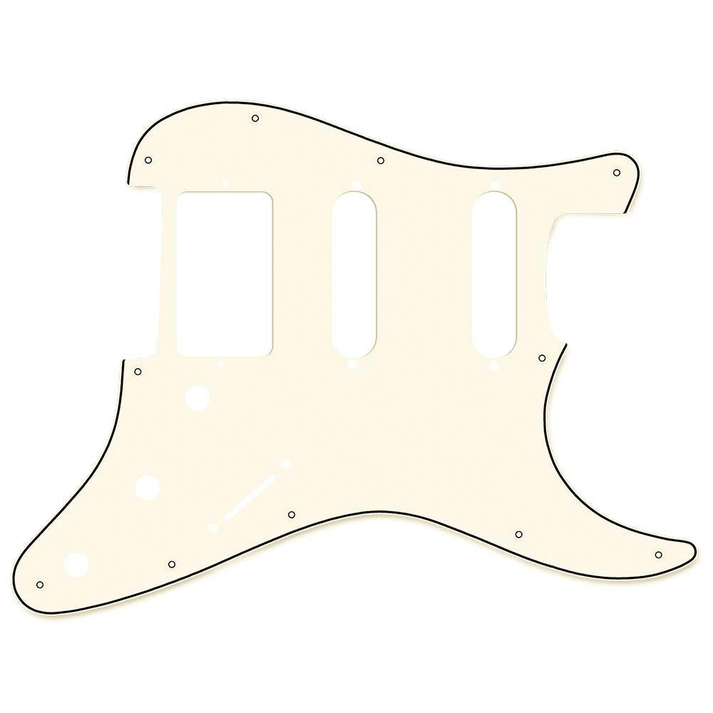 HSS Stratocaster Compatible Scratchplate Pickguard - Vintage White 3-ply