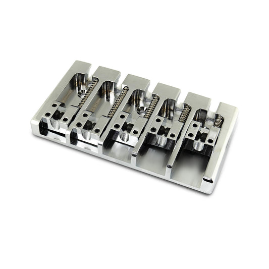 High Mass Solid Brass 5 String Bass Bridge for Jazz/Precision Bass etc