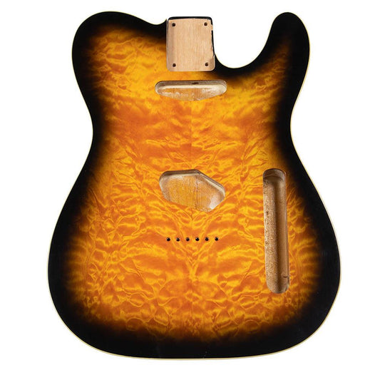 B Stock Quilted Maple Telecaster Compatible Body 3 Colour Sunburst