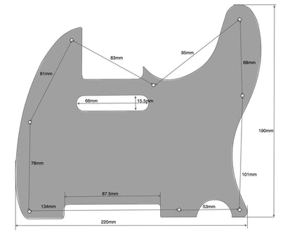 Fender American Telecaster Pickguard 8-hole Tortoiseshell 4-ply